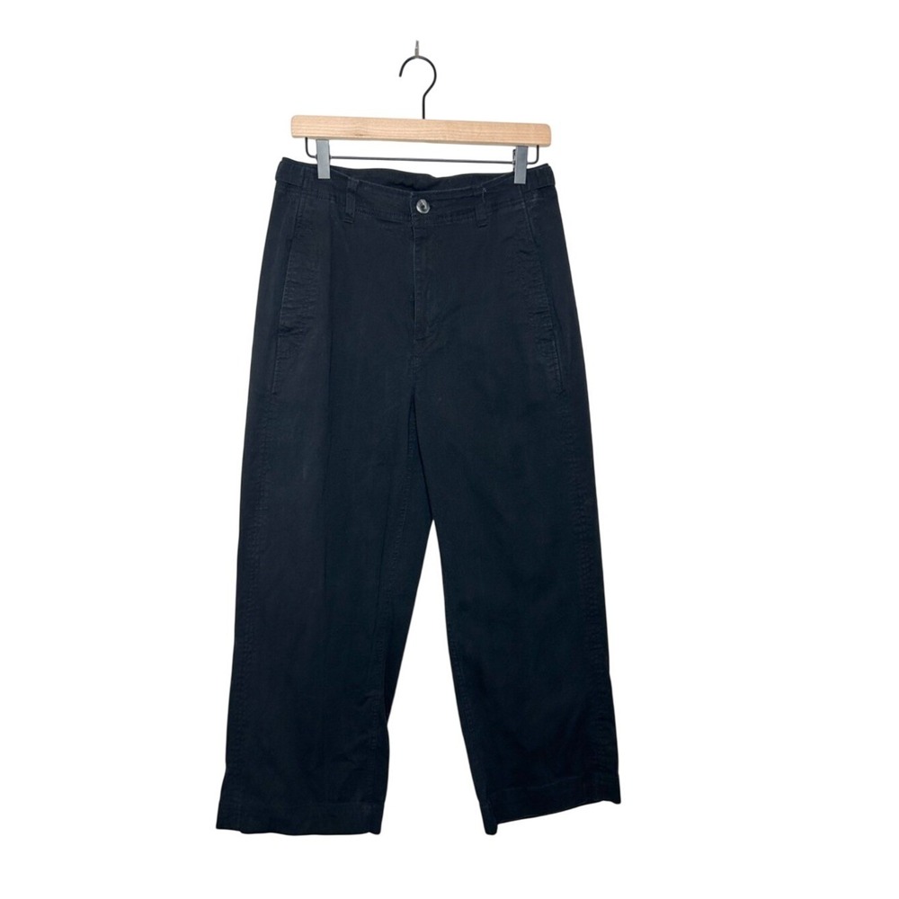 Old Navy Womens Classic Wide Leg‎ High Rise Utility Painters Pants Black 10